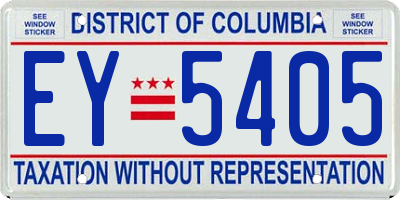 DC license plate EY5405