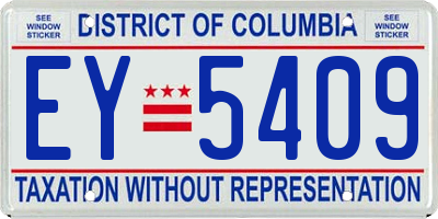 DC license plate EY5409