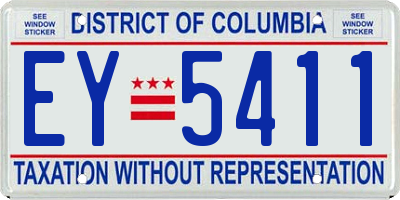 DC license plate EY5411