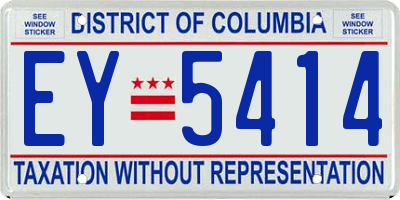 DC license plate EY5414