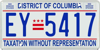 DC license plate EY5417