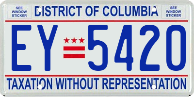 DC license plate EY5420