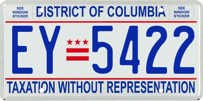 DC license plate EY5422