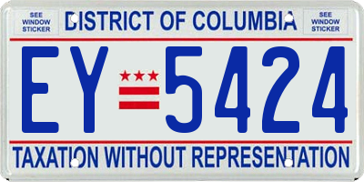 DC license plate EY5424