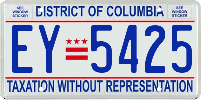 DC license plate EY5425