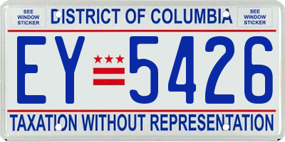 DC license plate EY5426