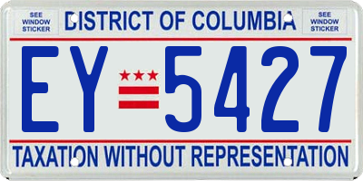 DC license plate EY5427