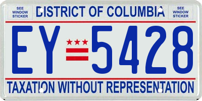 DC license plate EY5428