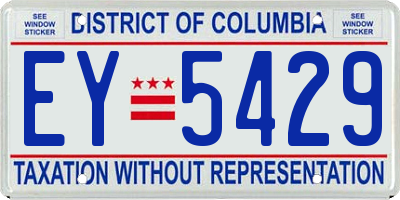 DC license plate EY5429