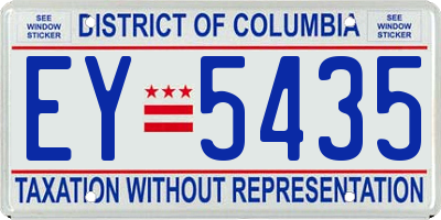 DC license plate EY5435