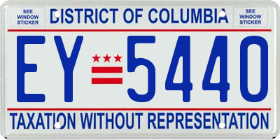 DC license plate EY5440