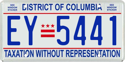 DC license plate EY5441