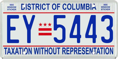 DC license plate EY5443