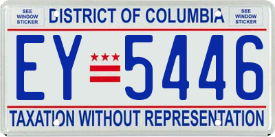 DC license plate EY5446