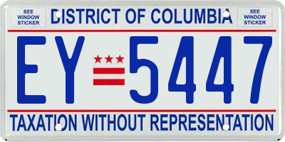 DC license plate EY5447