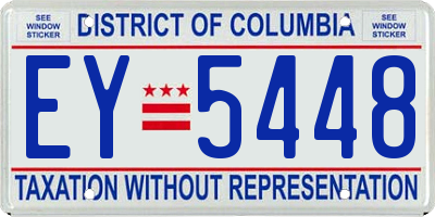 DC license plate EY5448