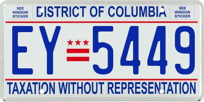 DC license plate EY5449