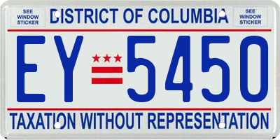 DC license plate EY5450