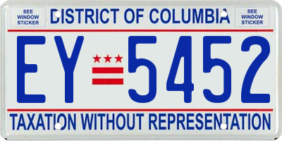 DC license plate EY5452