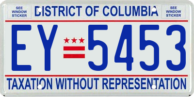 DC license plate EY5453