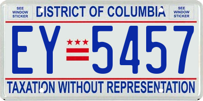 DC license plate EY5457