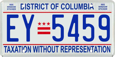 DC license plate EY5459