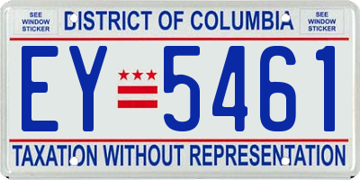 DC license plate EY5461
