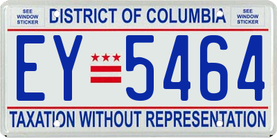 DC license plate EY5464