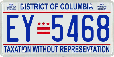 DC license plate EY5468