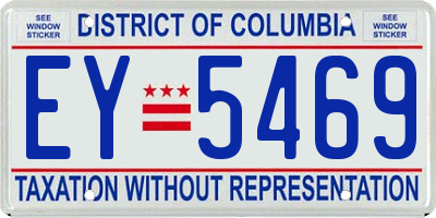 DC license plate EY5469