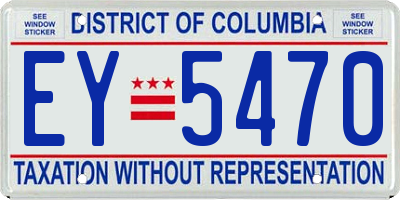DC license plate EY5470