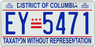 DC license plate EY5471