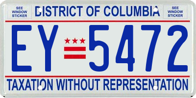 DC license plate EY5472
