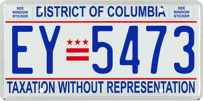 DC license plate EY5473