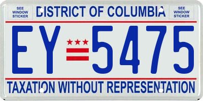 DC license plate EY5475