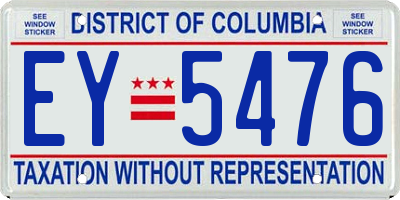 DC license plate EY5476