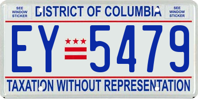 DC license plate EY5479