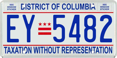 DC license plate EY5482