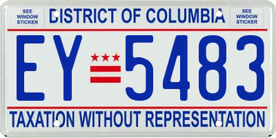 DC license plate EY5483