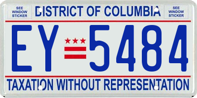 DC license plate EY5484