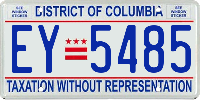 DC license plate EY5485