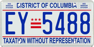 DC license plate EY5488