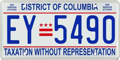 DC license plate EY5490