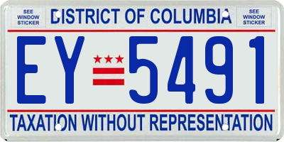 DC license plate EY5491