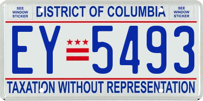 DC license plate EY5493