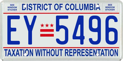 DC license plate EY5496