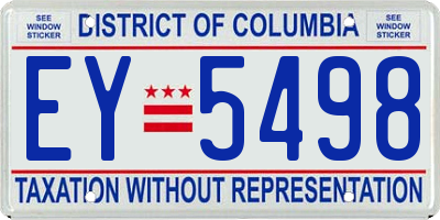 DC license plate EY5498