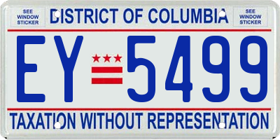 DC license plate EY5499