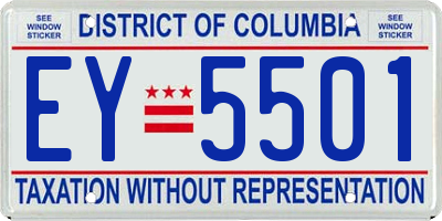 DC license plate EY5501