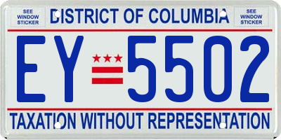 DC license plate EY5502